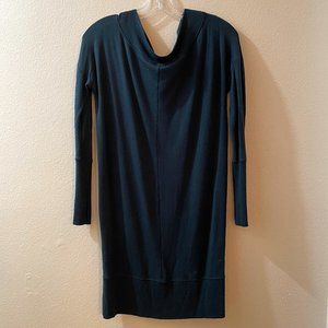 Athleta - Long Sleeve Dark Turquiose Sweater Off-Shoulder Shift Dress Size XS/S